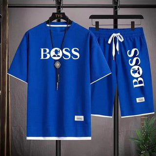 Men's luxury sportswear set casual fitness T-shirt and shorts 2-piece set with short sleeves summer 2024