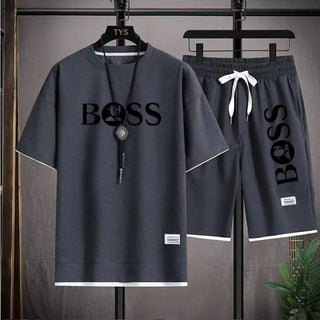 Men's luxury sportswear set casual fitness T-shirt and shorts 2-piece set with short sleeves summer 2024