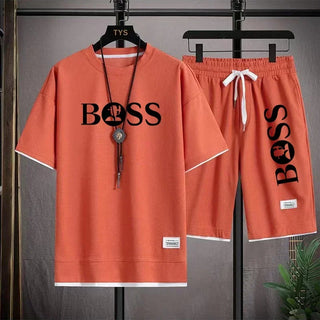 Men's luxury sportswear set casual fitness T-shirt and shorts 2-piece set with short sleeves summer 2024