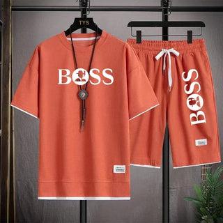 Men's luxury sportswear set casual fitness T-shirt and shorts 2-piece set with short sleeves summer 2024