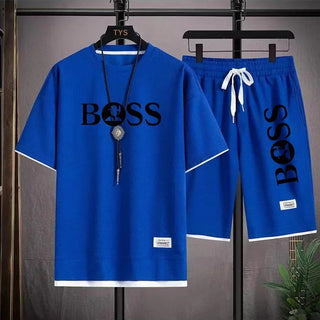 Men's luxury sportswear set casual fitness T-shirt and shorts 2-piece set with short sleeves summer 2024