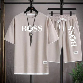 Men's luxury sportswear set casual fitness T-shirt and shorts 2-piece set with short sleeves summer 2024