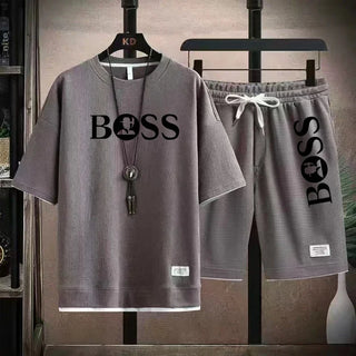 Men's luxury sportswear set casual fitness T-shirt and shorts 2-piece set with short sleeves summer 2024