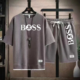 Men's luxury sportswear set casual fitness T-shirt and shorts 2-piece set with short sleeves summer 2024