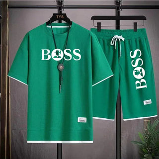 Men's luxury sportswear set casual fitness T-shirt and shorts 2-piece set with short sleeves summer 2024