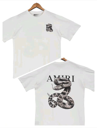 Spring and Summer Light Luxury Fashionable Loose Snake Men and Women Printed Short Sleeved Fashionable Casual Versatile T-shirt